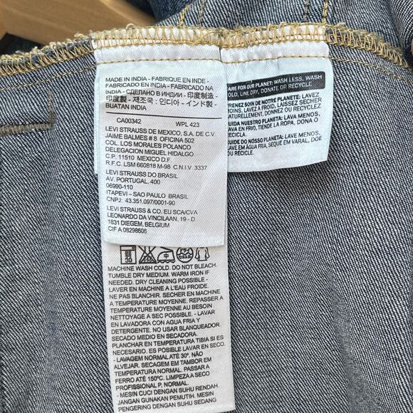 Levi Strauss Blue Jean Jacket Denim Trucker Coat WPL 423 Large - Picture 7 of 7